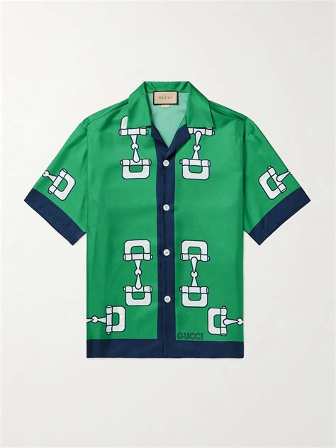 gucci camp collar printed silk shirt|Gucci Shirts for Men .